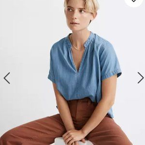 Madewell Denim VNeck Top in Hadley wash